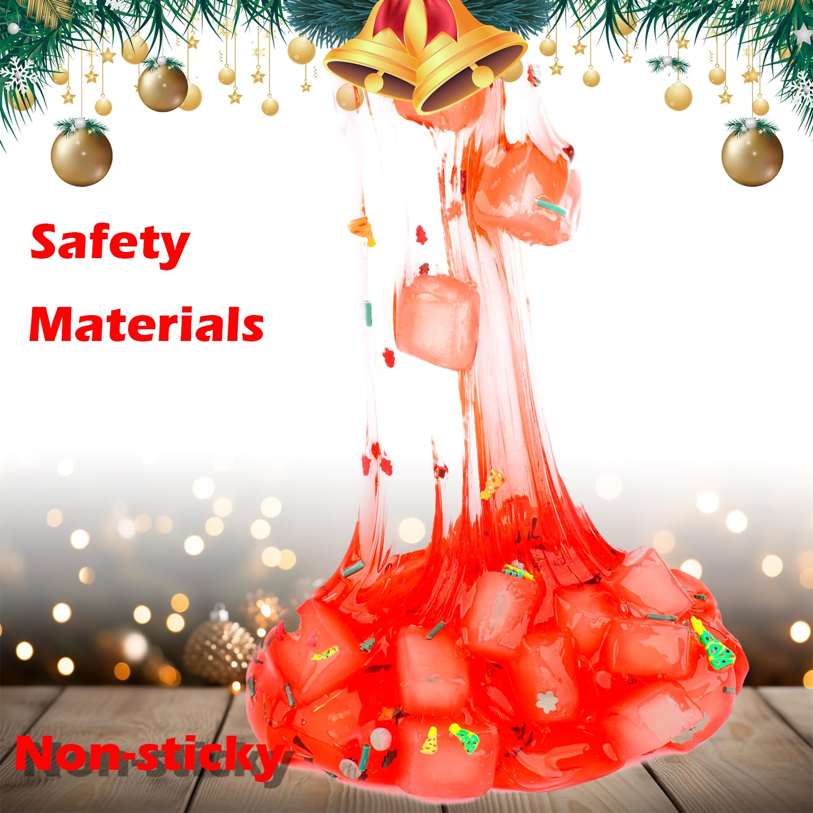 Amazon | レッド クリア クリスマス スライム | おもちゃ雑貨 | おもちゃ